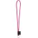 Lanyard Tube Long en poliamida con anilla de 32 mm Rosa