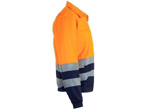 Chaqueta de sarga bicolor Neptune Large con alta visibilidad Azul marino/Naranja detalle 4