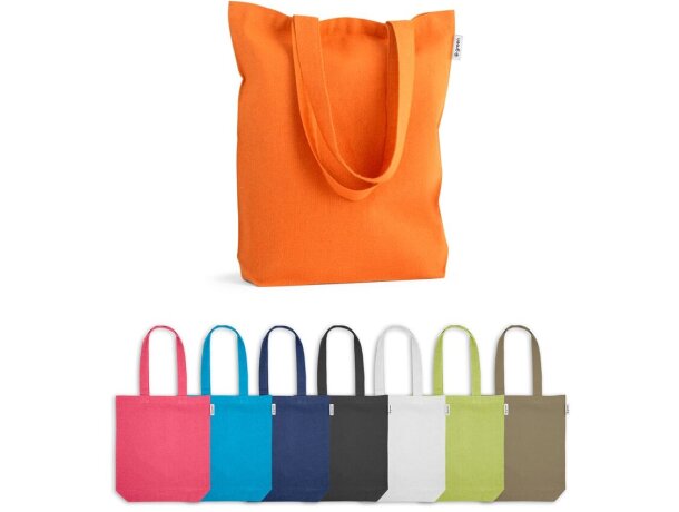 Bolsa algodón poliéster reciclado asas largas 220 g/m2 Hi!dea detalle 1