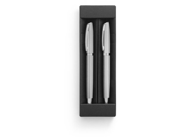 Set Re-lando roller y bolígrafo en aluminio reciclado 100% rAL Cromado satinado detalle 6