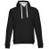 Sudadera Moscow unisex con capucha, bolsillo marsupial y cordones Negro/Gris claro matizado detalle 10