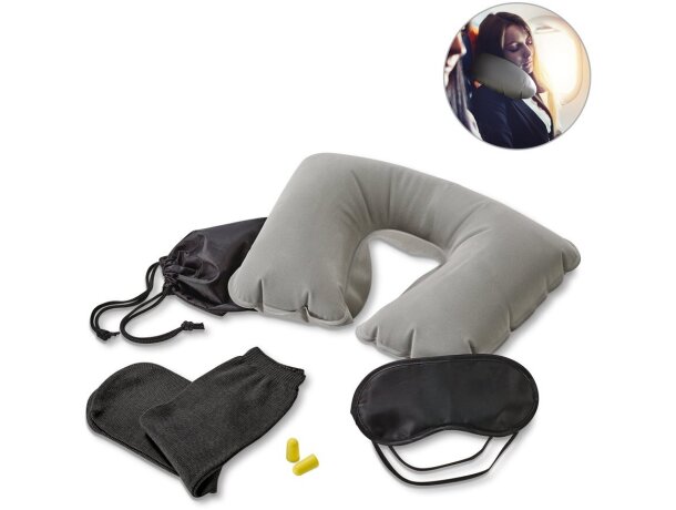 Set Travelx de viaje con almohada, antifaz, tapones y calcetines detalle 1