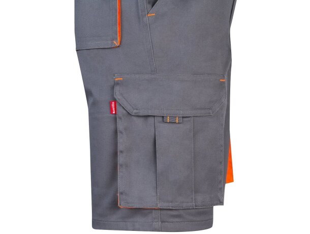 Bermudas Hemera bicolor multibolsillos con cinturilla elástica Gris/Naranja detalle 5