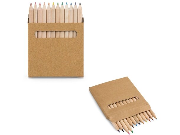 Caja Coloured de cartón con 12 lápices de madera de colores detalle 1