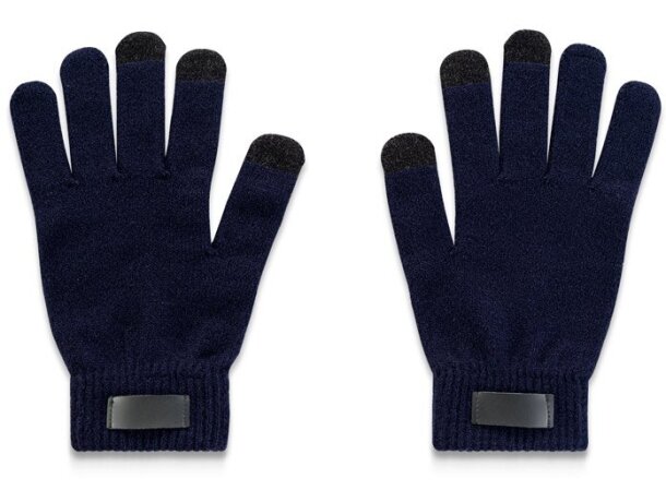 Guantes Burrow de poliéster reciclado rPET con puntas táctiles Azul marino detalle 3