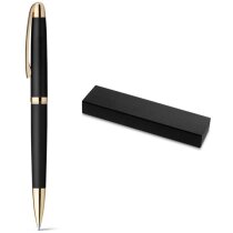 Bolígrafo Ezekiel negro con acabados dorados