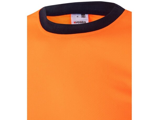Camiseta técnica bicolor Brahma alta visibilidad EN20471 Azul marino/Naranja detalle 5