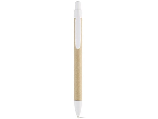 Bolígrafo papel craft con punta de plástico blanco