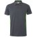 Polo piqué bicolor Supay manga corta con cuello en canalé Gris/Verde