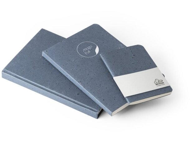 Libreta A5 tapa café reciclado personalizada páginas rayadas detalle 7