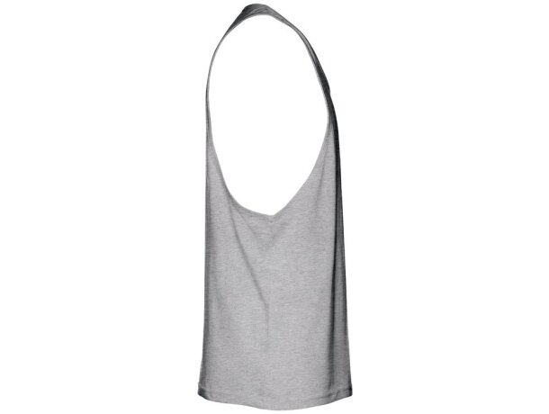 Camiseta sin mangas Ibiza de algodón cardado 140 g/m² Gris claro matizado detalle 13