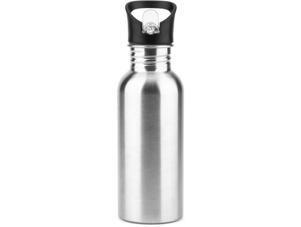 Botella edberg de acero inoxidable con asa y pajita interna Cromado satinado detalle 2