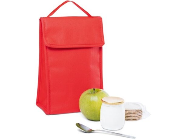 Bolsa térmica plegable con cierre de velcro rojo