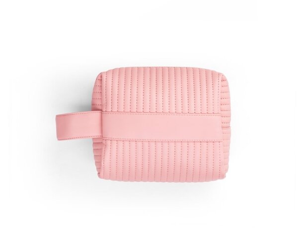 Bolso de mano Gili de PU reciclado con textura acolchada Rosa claro detalle 5