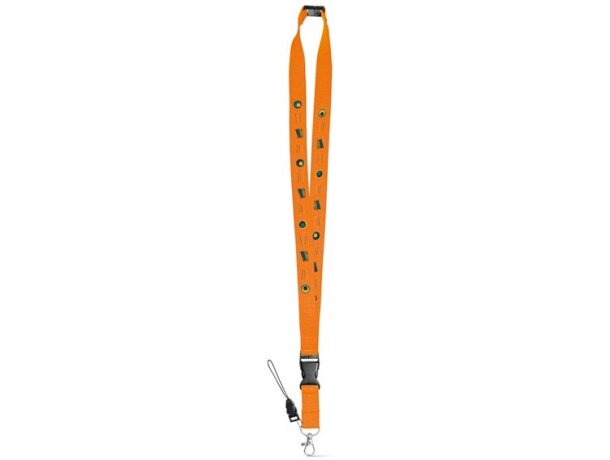 Lanyard personalizado de poliéster doble naranja
