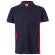 Polo piqué bicolor Supay manga corta con cuello en canalé Azul marino/Rojo