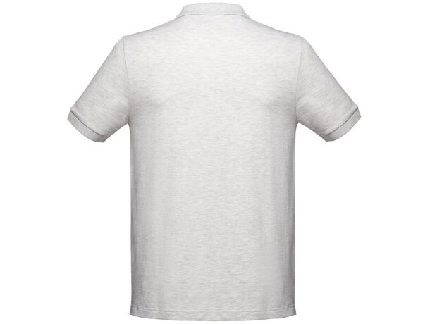 Polo Adam de algodón piqué cardado con cuello canalé Blanco matizado detalle 4