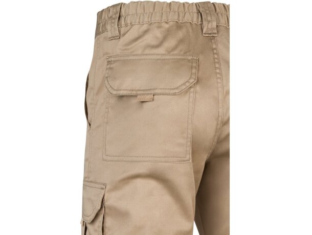 Pantalón lugh multibolsillos elástico con bolsillos de fuelle Natural claro detalle 6