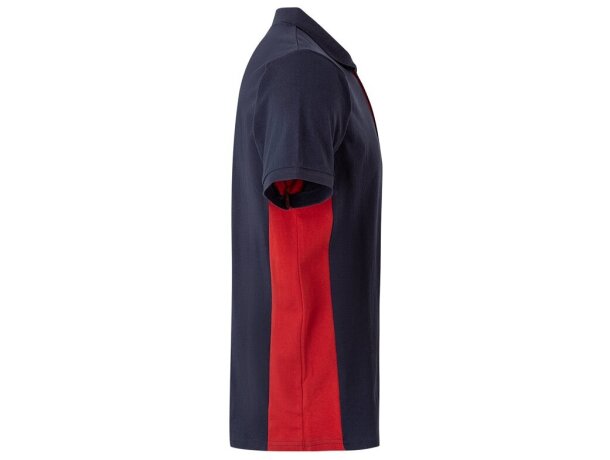 Polo piqué bicolor Supay manga corta con cuello en canalé Azul marino/Rojo detalle 17