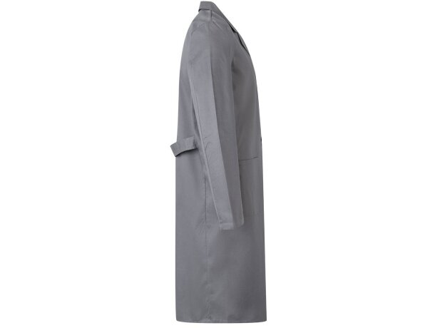 Blusa de sarga Danu unisex con cinturón y bolsillos Gris detalle 11