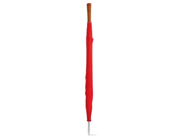Paraguas Roberto de golf sencillo mango de madera grabado rojo