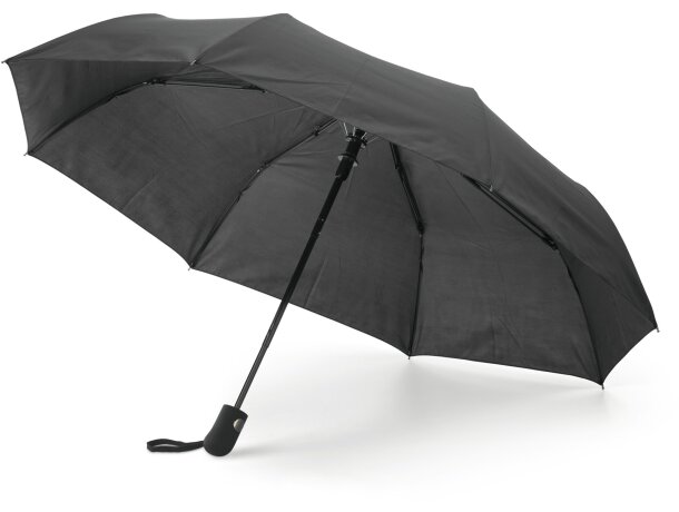 Paraguas plegable con goma negro