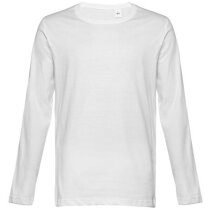 Camiseta blanca manga larga algodón personalizada