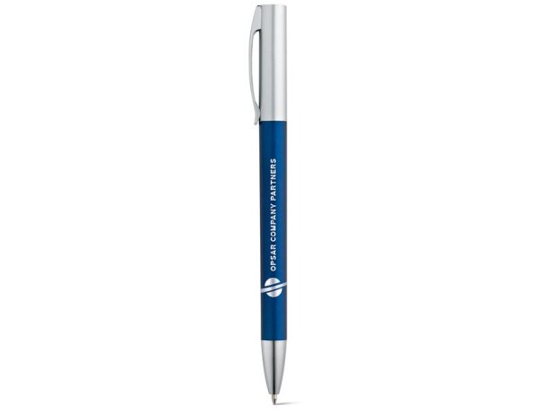 Bolígrafo ligero de acabado metalizado azul