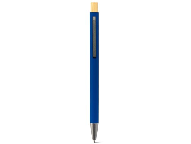 Bolígrafo zylen de aluminio reciclado con acabado de goma Azul detalle 11