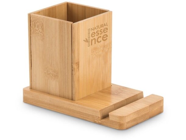 Juego de escritorio Erwin con soporte para móvil y vaso bambú Natural detalle 7