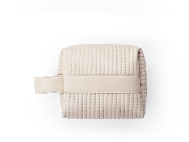 Bolso de mano Gili de PU reciclado con textura acolchada Beige detalle 3