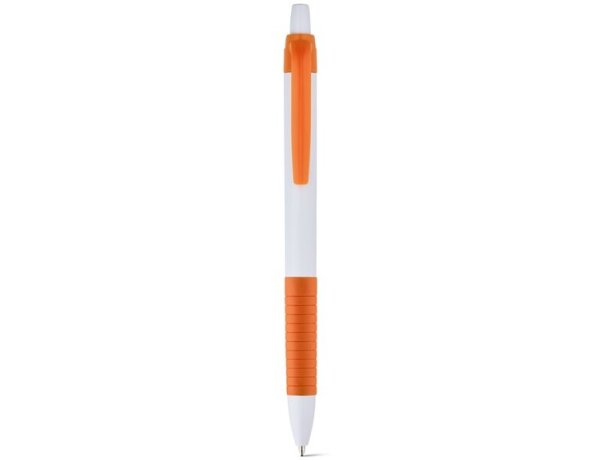 Bolígrafo con grip y clip en color naranja