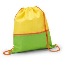Petate de non woven con bolsillo frontal personalizado amarillo Petate de non woven con bolsillo frontal personalizado amarillo