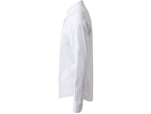 Camisa oxford Prithvi mujer elástica manga larga Blanco detalle 13