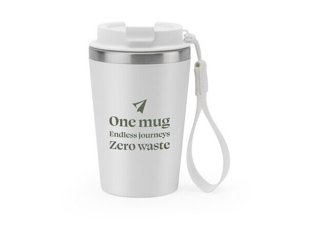 Vaso térmico Spitz de acero inoxidable reciclado con acabado mate Blanco detalle 12