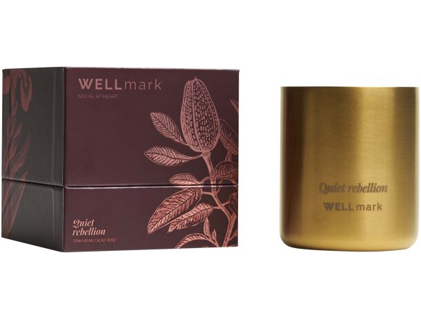 Vela perfumada Wellmark de cera de soja 100% natural Dorado detalle 3