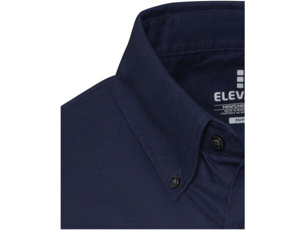 Camisa oxford Sphene algodón BCI sostenible hombre Azul marino detalle 16