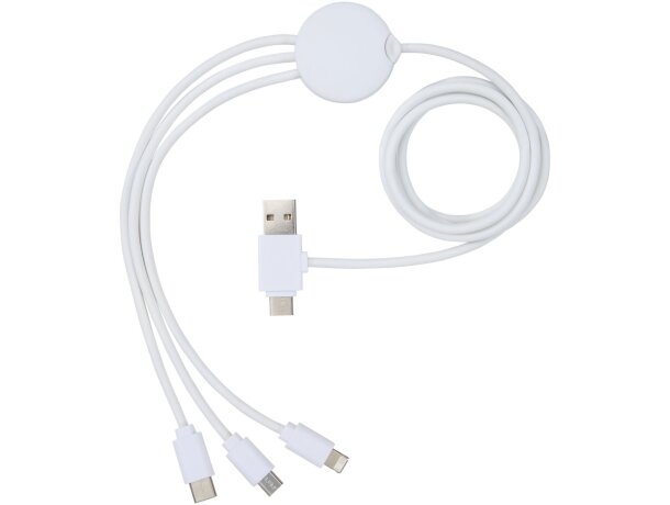 Cable de carga 5 en 1 Pure con aditivo antibacteriano Blanco detalle 4
