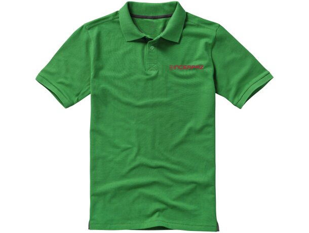 Polo de manga corta algodón BCI 200 g/m2 Elevate Life Calgary Verde helecho detalle 59