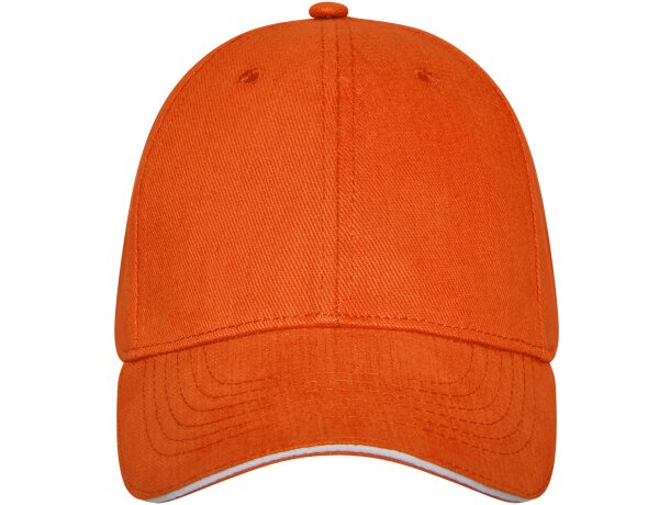 Gorra de 6 paneles Darton personalizadas con detalle de ribete elegante Naranja detalle 10