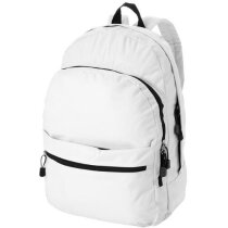 Mochila moderna con doble bolsillo frontal blanca barata