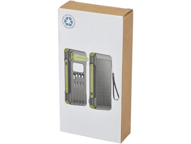 Batería externa solar y dinamo manual Soldy 10000mAh RCS Verde militar detalle 4