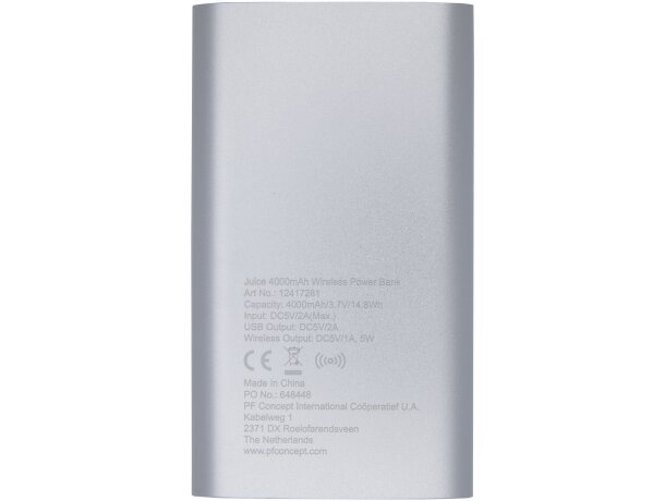 Batería externa inalámbrica Juice de 4000 mAh con aluminio Plateado detalle 18