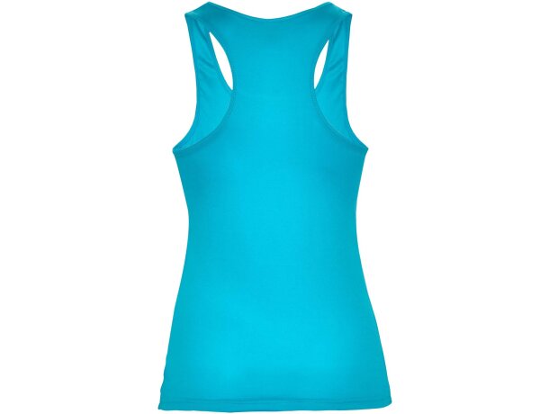 Camiseta deportiva sin mangas mujer Shura Roly cool fit Azul turquesa detalle 30