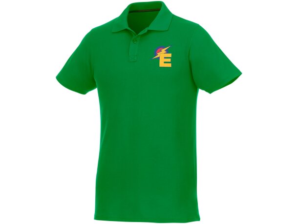 Polo de manga corta para hombre Helios Verde helecho detalle 41