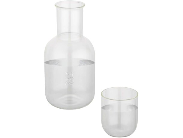 Set jarra y taza cristal borosilicato acabado mate Amelie Transparente detalle 1
