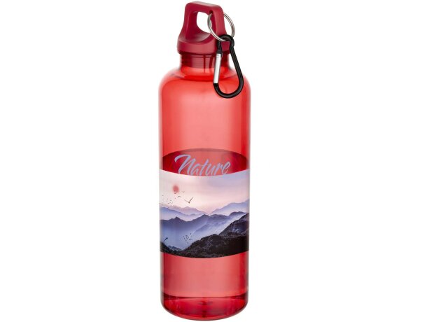 Botella Oregon 750ml PET reciclado certificado RCS con mosquetón Rojo detalle 4