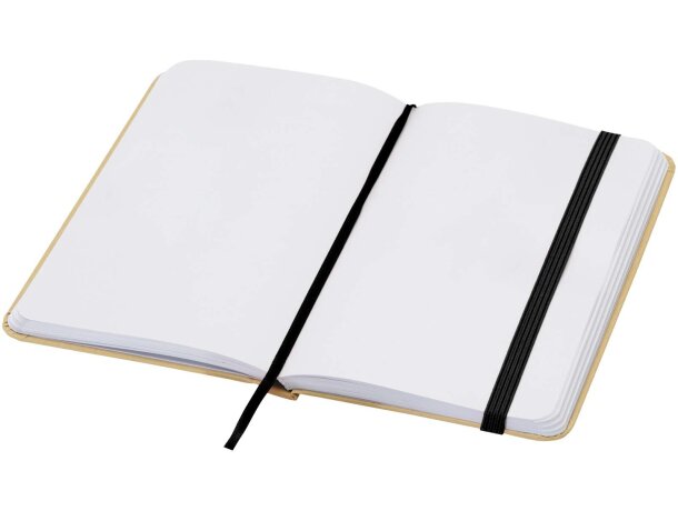 Libreta tapa dura A6 Reed con papel certificado FSC Negro intenso detalle 4