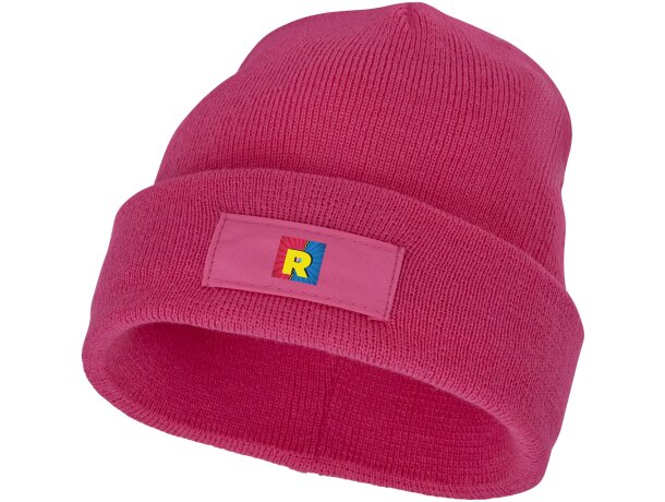 Gorro de lana con parche Boreas Magenta detalle 10