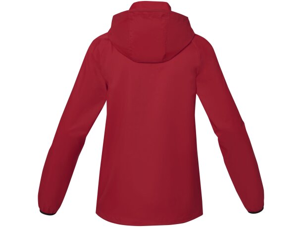Chaqueta ligera impermeable mujer Dinlas con capucha enrollable Rojo detalle 6